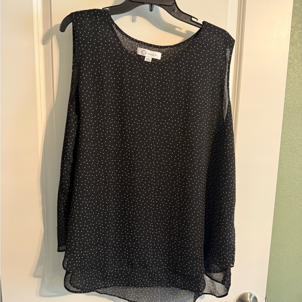 Christina B Black and White Polka Dot Blouse